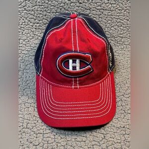 NHL Reebok Montreal Canadiens Adjustable Baseball Cap Red And Navey Blue